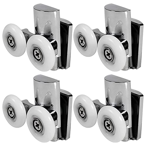 Mskidand 4Pcs DuschtüRräDer 23Mm DuschtüRrollen Heavy Duty Zinklegierung Doppelrad für Beide Flachen DuschschiebetüRen von Mskidand