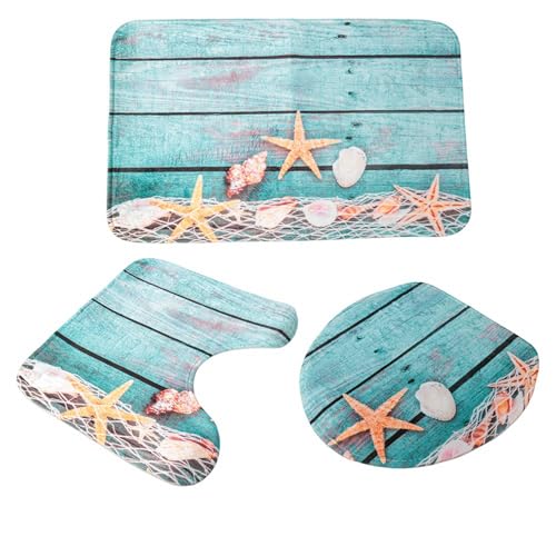 Mskidand Strand Muscheln Seestern Sand Badematte Urlaub Sommer Bad rutschfeste 3 Stück Wc Matte Set Seestern Boden Mskidand Strand Muscheln Seestern Sand Badematte Urlaub Sommer Bad rutschfeste 3 Stück Wc Matte Set Seestern Boden von Mskidand