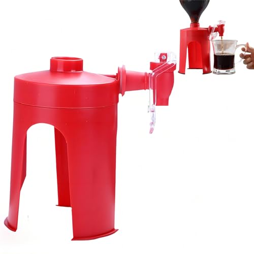 2 PCs Soda -Spender 2 -Liter -Flaschenhalter für Küche, Bar, Party (automatischer Wasserhahn, Rot), Soda -Flaschenspender von Mskmnkot