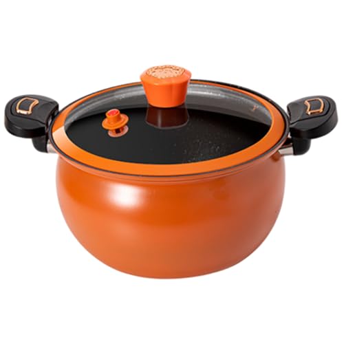 8l Kürbiskmittelkochtopf, schnelles Erhitzen von Nicht-Schicht-Topf mit durchsichtigem Deckel für Gasinduktionsöfen, Orange, Drucktopf 8l Kürbiskmittelkochtopf, schnelles Erhitzen von Nicht-Schicht-Topf mit durchsichtigem Deckel für Gasinduktionsöfen, Orange, Drucktopf von Mskmnkot
