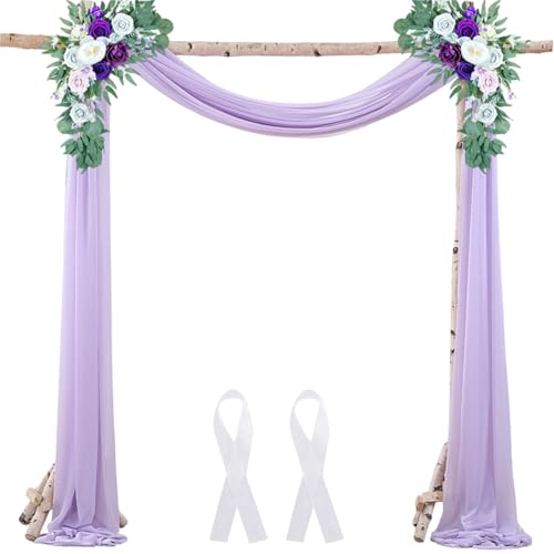 Hochzeitsbogen Draping Stoff 1 Panel 29, 5 x 236 Zoll hellviolett dekorative Bogenblumen mit 2 Bändern Hintergrundvorhänge für Hochzeitsfeier im Freien und Drapehauskit im Freien Hochzeitsbogen Draping Stoff 1 Panel 29, 5 x 236 Zoll hellviolett dekorative Bogenblumen mit 2 Bändern Hintergrundvorhänge für Hochzeitsfeier im Freien und Drapehauskit im Freien von Mskmnkot