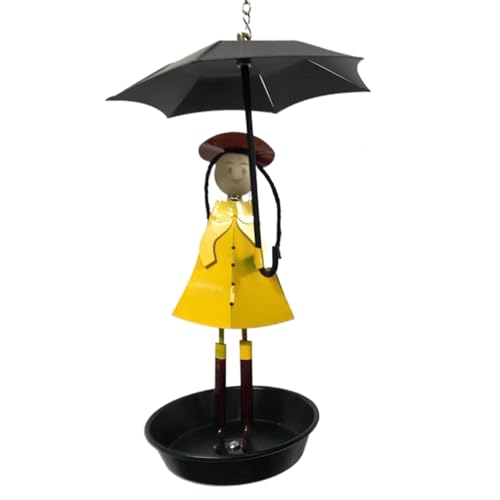 Hummingbird Feeder 10.24 Zoll Metall Regenschirm Mädchen Design für Garten, Rasen, Fenster (lustig und wasserdicht), Fenstervogelfutterhäusch von Mskmnkot
