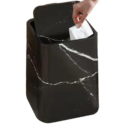 Marmor Müll kann große Kapazität Doppelschicht Flip Top Plastikmüllbehälter mit Deckel für Küchenbadezimmer Heimbad Mülleimer von Mskmnkot