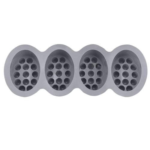 Massage Seifenform Silikon DIY Seifenstange Form 3d Oval Making Tablett 4 Hohlraum für Kerzenkuchen Schokoladenhandwerk Grau von Mskmnkot