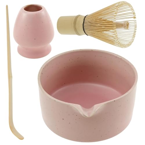Matcha -Kit, Bambus und Keramik -Set mit Schneebesen, Halter, Löffel und 600 ml Schüssel, japanische Tee -Zeremoniegeschenk für Teeliebhaber, Matcha Whisk Set von Mskmnkot