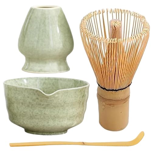 Matcha Whisk Set Ceramic Matcha Whisk wiederverwendbares Set Elegantes Kit Beinhaltet eine Schüssel mit Ausgaber von Mskmnkot