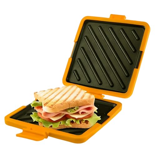 Microwave-Sandwichhersteller-Food-Grade-Sandwich-Presse integrierter Verbindungsschale und Ofen-Safe Microwave-Toaster für das Küchencafé, Orange von Mskmnkot