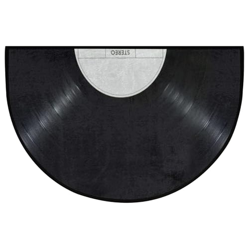 Mskmnkot Halbrunde Türmatte 16x24-Zoll-Vinyl-Aufzeichnung mit Nicht rutschem Boden waschbarer Polyester für EIN Eingangsschlafzimmer Küchentürmatte von Mskmnkot