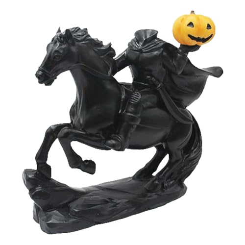 Mskmnkot Headless Horseman Statue Halloween Horror Resin Headless Horseman Statue mit Kürbis -Vintage -Dekor für Home Office Desktop (Stil 2) von Mskmnkot