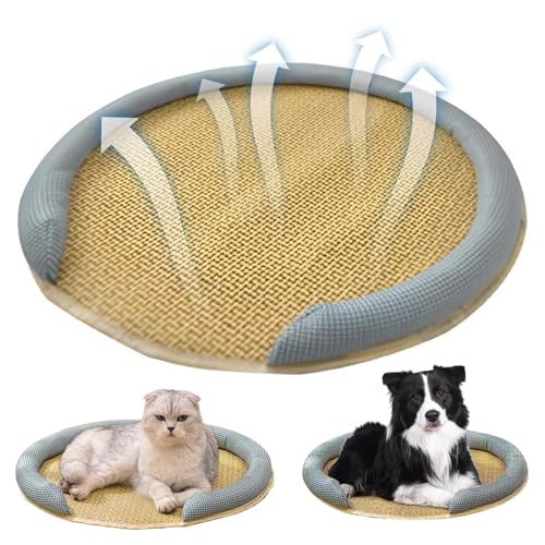 Mskmnkot Katzenkühlmatten Kühlmatte Matte Rattan Haustierbett 30 cm Sommermatratze atmungsaktiv von Mskmnkot