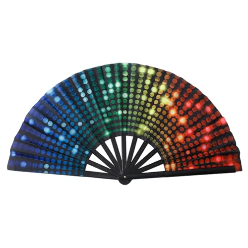 Mskmnkot Lüfter für Line Dancing, 10 -Zoll -faltbare holographische Kunststoff -Handheld -Handlüfter für Party -Tanz -Handlüfter von Mskmnkot