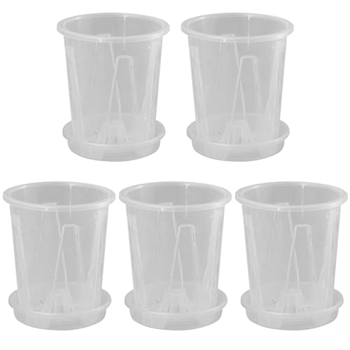 Mskmnkot Orchideen-Pflanzer, 5 Sätze Orchideentöpfe mit Untertassen, 4, 7 Zoll transparent beatmter Pflanzer mit Entwässerungslöchern, pp-Geruchsfrei für Innenpflanzen, Topf Mskmnkot Orchideen-Pflanzer, 5 Sätze Orchideentöpfe mit Untertassen, 4, 7 Zoll transparent beatmter Pflanzer mit Entwässerungslöchern, pp-Geruchsfrei für Innenpflanzen, Topf von Mskmnkot