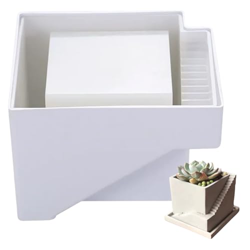 Pflanzerform Schimmel Silikon Pflanzer Schimmel DIY Friendly Square Treppentemperatur & tränenfeste Freisetzung wiederverwendbarer Form für Vase, Stifthalter, Kunsthandwerk von Mskmnkot