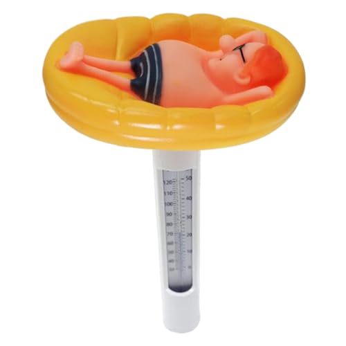 Poolthermometer schwimmt 6, 7 x 4, 3 Zoll Easy Read Cute Cartoon mit Schnur für Innenpools Spas, Wasserthermometer von Mskmnkot