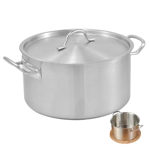 Stock Topf Edelstahl Kochtopf mit Deckel und zwei Griffen 6L großer Kapazitätspot für Suppe, Pasta, Suppe, Spaghetti mit Deckel, Edelstahl von Mskmnkot