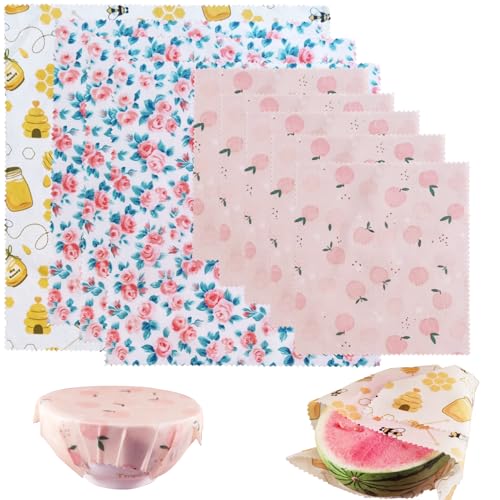 9Pack Wiederverwendbare Bienenwachs Lebensmittelverpackungen Bio Bienenwachs Wraps Umweltfreundliche Wachs Wrap Sandwich Waschbare Wachs Wraps Nachhaltige biologisch abbaubare Lebensmittelaufbewahrung von Msuitable