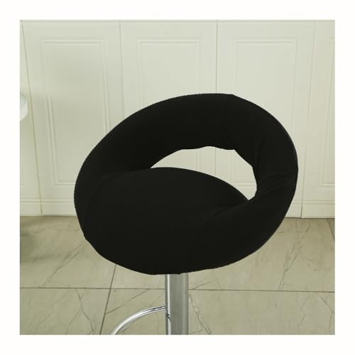 Mswborml Rund Barhocker Bezug mit Lehne Hohler 2/4er Set, Drehbare Bezug für Barhocker Rund mit Lehne, Stretch Stuhlhussen Barhocker mit Gummiband, Waschbar Bezug für Küchenbarhocker,B,1PC von Mswborml