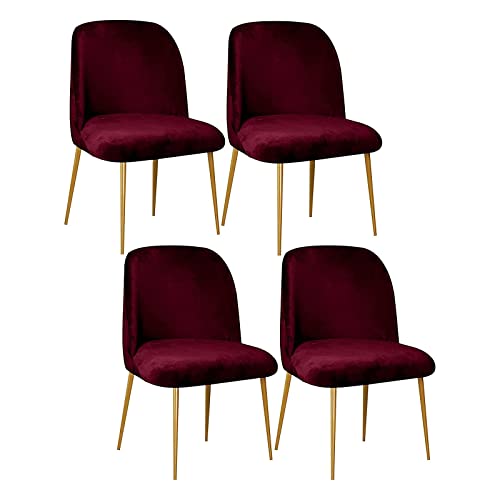 Mswborml Samt Bezug für Bürostuhl Rückenlehne Gebogener Gebogener 2/4/6er Set, Universal Hussen für Esszimmerstihle Abnehmbare Esszimmerstihle Bezug Waschbar Stretch Stuhlbezug Stuhlhussen,B,4PCS von Mswborml