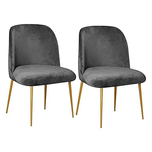 Mswborml Samt Bezug für Bürostuhl Rückenlehne Gebogener Gebogener 2/4/6er Set, Universal Hussen für Esszimmerstihle Abnehmbare Esszimmerstihle Bezug Waschbar Stretch Stuhlbezug Stuhlhussen,G,2PCS von Mswborml