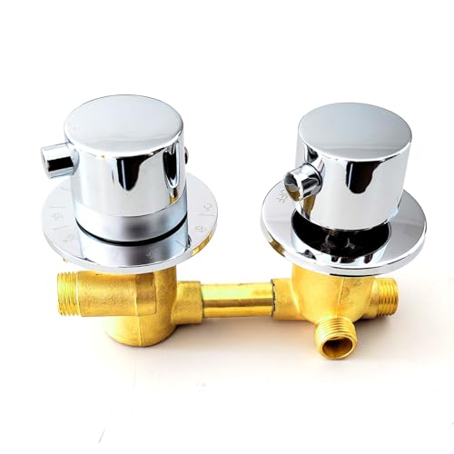 3-Wege-Thermostat-Brausebatterie mit zwei Griffen Duschventil Multifunktions-Brausebatterie Geeignet für Badezimmer-Duschraum. von MtalNumbeor