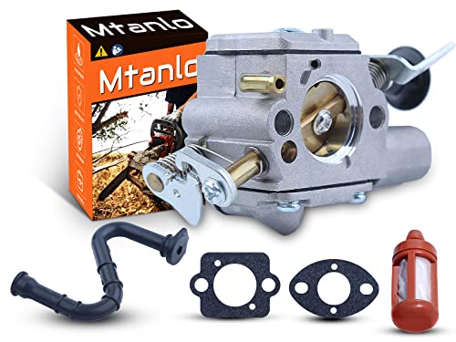 Mtanlo Vergaser für Stihl MS261 MS261C MS271 MS271C MS291 MS291C MS271 Motorsäge, Vergaser Set mit Kraftstofffilter Dichtung Ölleitung, Vergaser Ersatzt 1141 120 0606 11176403800 11416479401 von Mtanlo
