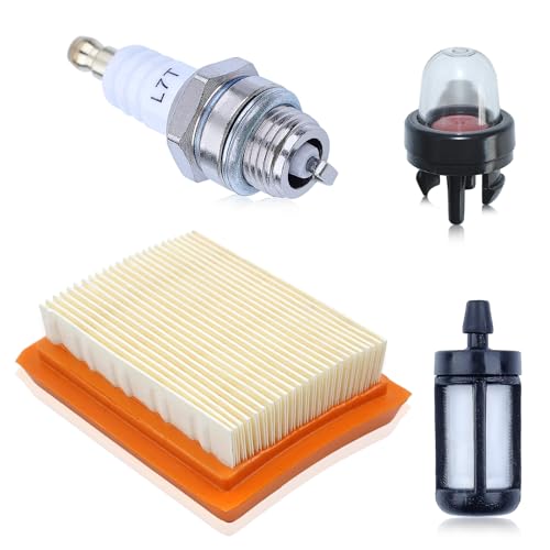 Mtanlo Luftfilter für Stihl FS120 FS200 FS250 FS300 FS350 FS400 FS450, ersetzt 4134 141 0300, mit BPMR7A Zündkerze 188-512-1 Primerbirnen 530047721 Benzinfilter von Mtanlo