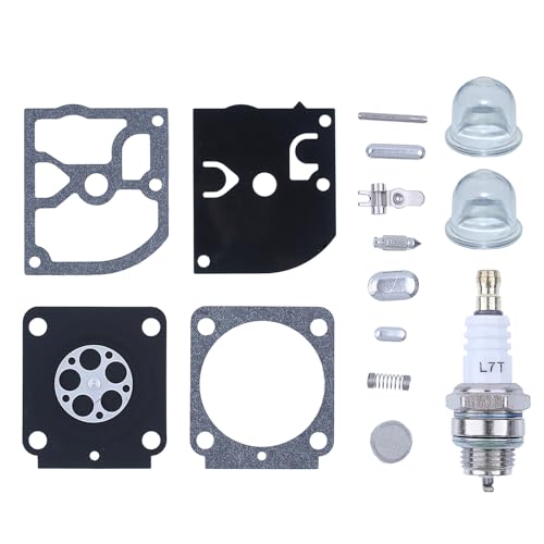 Mtanlo Vergaserdichtung für Stihl FS 38 45 55 46 FS38 FS45 FS55 FS46 HS45 BG45 BG85 MM55 BT45 C1Q-S66 Rasenmäher, Vergaser, Membrandichtung, Reparatur-Set mit Zündkerze von Mtanlo
