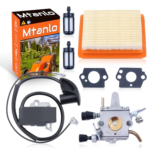 Mtanlo Vergaser und Zündspule für Stihl FS120 FS200 FS250 FS300 FS350 Serie Trimmer,FS120 Vergaser Kit mit Zündspulenmodul Luftfilter Kraftstofffilter Vergaserdichtung Mtanlo Vergaser und Zündspule für Stihl FS120 FS200 FS250 FS300 FS350 Serie Trimmer,FS120 Vergaser Kit mit Zündspulenmodul Luftfilter Kraftstofffilter Vergaserdichtung von Mtanlo