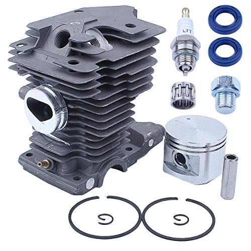 Mtanlo 46 mm Zylinderkolben-Set für Stihl MS280 MS280C MS270 MS270C MS 270 280 Kettensäge 1133 020 1203 1133 020 1202, Zylinderkolben-Set Top End Kit Big Bore mit Zündkerzen-Öldichtung von Mtanlo