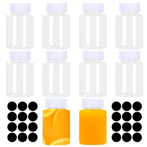 10 Stück Mini Plastikflaschen mit Etiketten Wiederverwendbare Leere Flaschen mit Deckel Kleine Ingwerflaschen Nachfüllbare Saftflaschen Getränkebehälter für Saft Getränke Milch Kaffee Wasser (150ml) 10 Stück Mini Plastikflaschen mit Etiketten Wiederverwendbare Leere Flaschen mit Deckel Kleine Ingwerflaschen Nachfüllbare Saftflaschen Getränkebehälter für Saft Getränke Milch Kaffee Wasser (150ml) von Mtbricey