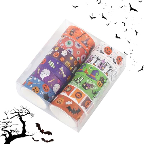 12 Rollen Washi Tape Set Halloween Washi Maskierungsband Multi Muster Dekorative Tapes Urlaubskleber Aufkleber Nette Fledermaus Ghost Kürbis Ästhetik Papierband Kunsthandwerk für Geschenkverpackung 12 Rollen Washi Tape Set Halloween Washi Maskierungsband Multi Muster Dekorative Tapes Urlaubskleber Aufkleber Nette Fledermaus Ghost Kürbis Ästhetik Papierband Kunsthandwerk für Geschenkverpackung von Mtbricey