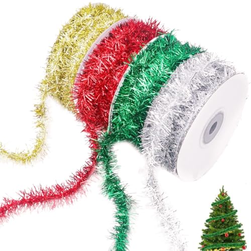 4 Rollen Weihnachten Lametta Band 5m Xmas Glitzernder Draht Hängende Girlande 2cm Dünnes Lamettaband Weihnachtsbaumschmuck Für Bastelarbeiten Weihnachten Halloween Hochzeit Party Geschenkverpackung 4 Rollen Weihnachten Lametta Band 5m Xmas Glitzernder Draht Hängende Girlande 2cm Dünnes Lamettaband Weihnachtsbaumschmuck Für Bastelarbeiten Weihnachten Halloween Hochzeit Party Geschenkverpackung von Mtbricey