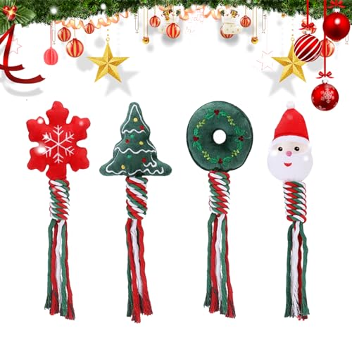 4 Stücke Weihnachts Hundespielzeug Hundekauen Spielzeug Baumwollhund Seil Spielzeug Plüsch Weihnachtspugel Zahnen Kauen Spielzeug Trainieren Spielzeug Interaktive Hund Spielzeug für Kleine Mittelgroße 4 Stücke Weihnachts Hundespielzeug Hundekauen Spielzeug Baumwollhund Seil Spielzeug Plüsch Weihnachtspugel Zahnen Kauen Spielzeug Trainieren Spielzeug Interaktive Hund Spielzeug für Kleine Mittelgroße von Mtbricey