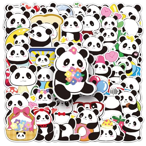 50Pcs Süße Panda Aufkleber Vinyl Wasserdichte Tieraufkleber Kawaii Panda Sticker Dekorativer ästhetischer Aufkleber Party Gefälligkeiten Für Journal Laptops Phone Book Gitarre Skateboard Party Dekor von Mtbricey