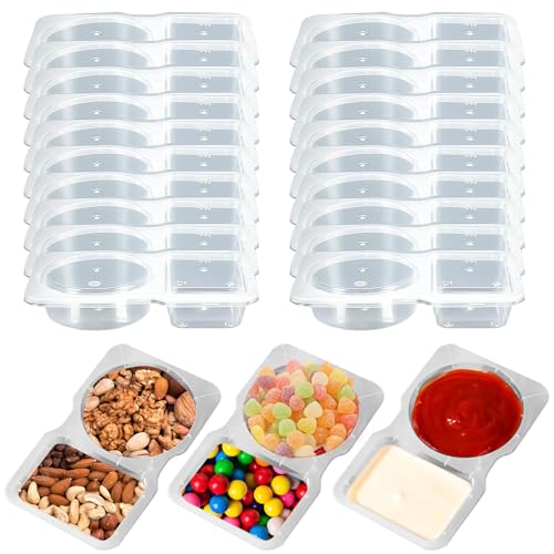 Mtbricey 20 Pcs Wiederverwendbare Snack Behälter Doppelt Kompartiment Snackbehälter mit Deckel Tragbarer Sauce Gewürz und Dip Behälter Mini Snacktöpfe für Sauce Snack Salzpfeffergewürz Süßigkeiten Mtbricey 20 Pcs Wiederverwendbare Snack Behälter Doppelt Kompartiment Snackbehälter mit Deckel Tragbarer Sauce Gewürz und Dip Behälter Mini Snacktöpfe für Sauce Snack Salzpfeffergewürz Süßigkeiten von Mtbricey