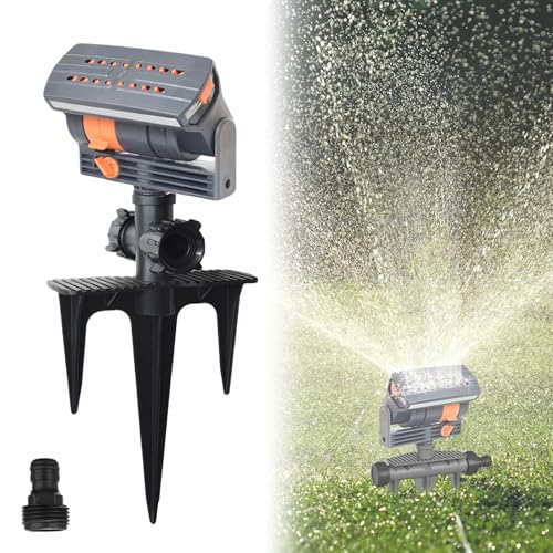 16 Loch viereckregner,rasenbewässerung oberirdisch,rasensprenger mit erdspieß,Garten Sprinkler,Lawn Sprinkler 16 Holes with Ground Needle Lawn Sprinkler Large Areas Fan Spray Adjustable Water-1pcs von Mtjbfv