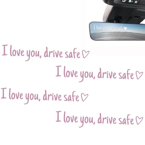 i love you drive safe aufkleber,ich liebe dich – spiegelaufkleber für sicheres fahren,„i love you drive safe“-buchstaben-design-etiketten-emblem,auto aufkleber spiegel außen ich liebe dich,-A||4PCS von Mtjbfv