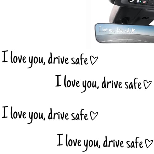 i love you drive safe aufkleber,ich liebe dich – spiegelaufkleber für sicheres fahren,„i love you drive safe“-buchstaben-design-etiketten-emblem,auto aufkleber spiegel außen ich liebe dich,-B||4PCS von Mtjbfv
