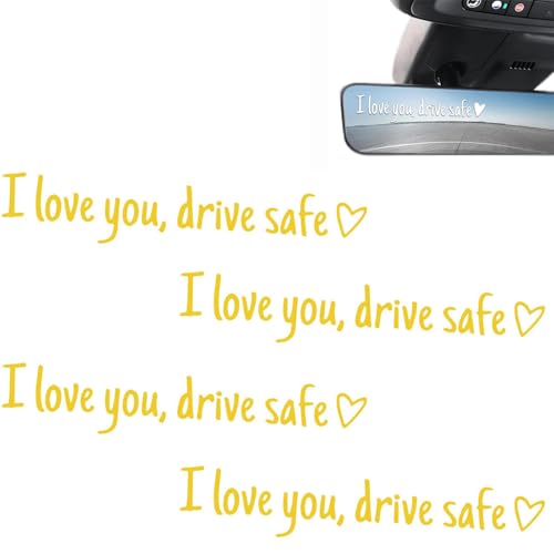 i love you drive safe aufkleber,ich liebe dich – spiegelaufkleber für sicheres fahren,„i love you drive safe“-buchstaben-design-etiketten-emblem,auto aufkleber spiegel außen ich liebe dich,-E||4PCS von Mtjbfv