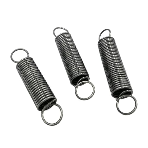Zugfeder mit Haken 0.6 mm Drahtdurchmesser, 5 mm OD, 50 mm Freie Länge, Federstahl, Packung mit 10 von Mtjujuswo