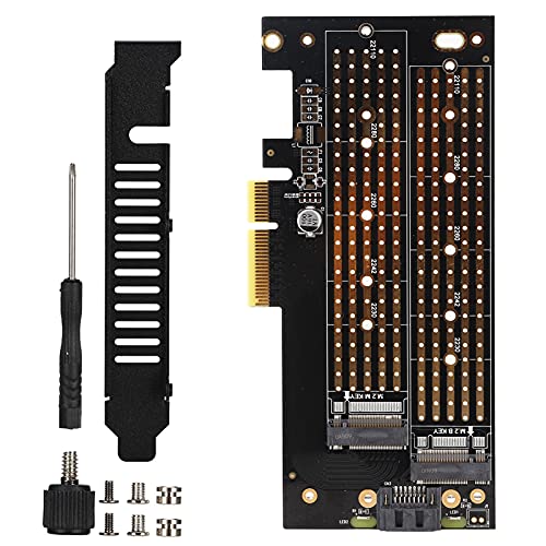 MTLAVISHY PCIE zu M.2 SATA und NVME Dual Disk Expansion Card Hochgeschwindigkeitssignalverstärkungsunterstützung für mehrere Größen von M.2 SSDs ideal für die Computererweiterung MTLAVISHY PCIE zu M.2 SATA und NVME Dual Disk Expansion Card Hochgeschwindigkeitssignalverstärkungsunterstützung für mehrere Größen von M.2 SSDs ideal für die Computererweiterung von Mtlavishness