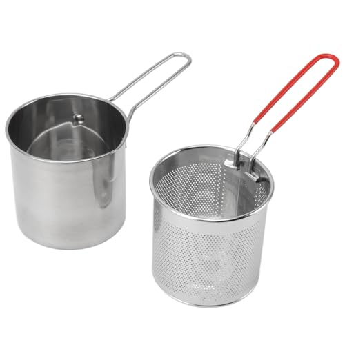 Mtlavis hness Fritte use Topf 304 Edelstahl Hoch temperatur und Öl sparend kleine tragbare multifunktion ale Verwendung geeignet für Heim-Outdoor-Picknicks und Reisen mit Sieb von Mtlavishness
