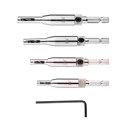 Mtlavish 4pcs hex Shank selbst zentrierende Bohrer -Bit -Set hohe Festigkeit und für Türfensterscharnierloch in Holzbearbeitung geliefert mit 4 gängigen Größen 5/64 7/64/64 und Mtlavish 4pcs hex Shank selbst zentrierende Bohrer -Bit -Set hohe Festigkeit und für Türfensterscharnierloch in Holzbearbeitung geliefert mit 4 gängigen Größen 5/64 7/64/64 und von Mtlavishness