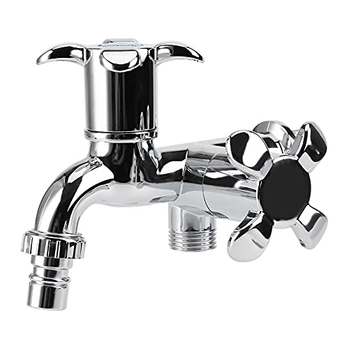 Mtlavish Abs Waschmaschine Wasserhahn Doppelausguss und Handle G1/2 Schwanzgriff für Küchenspüle Badezimmer Badewanne Garten (Plum Blossom G 1/2 machine tip) von Mtlavishness