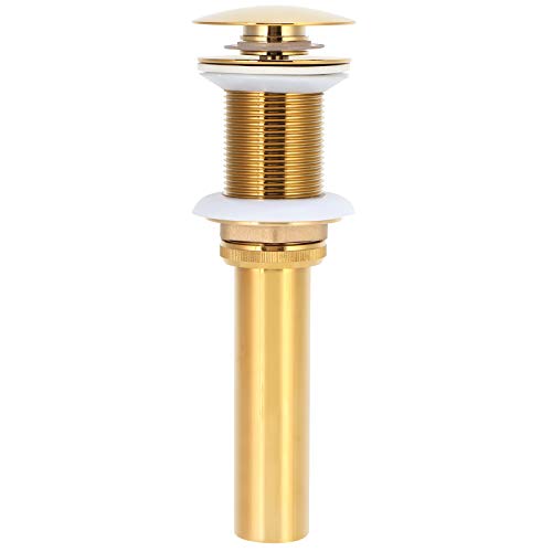 Mtlavish Badezimmer Waschbecken Drain Clog -Becken Messing Abprallerentraining Stopper Hochwertiges Messing und Edelstahlmaterial Nicht -Überlauf für Behälter oder deinstallierte (Große goldene von Mtlavishness