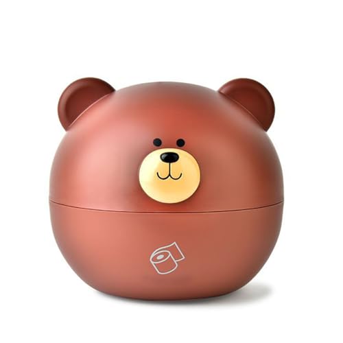 Mtlavish Cute Tissue Box Cover mit einzigartigem kreisförmigen Design und niedlicher Cartoon -Tierform Macht Spaß für Bad -Tischplatten aus PP -Kunststoff ca. 270 00G (Braunbär) von Mtlavishness