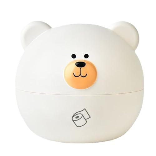 Mtlavish Cute Tissue Box Cover mit einzigartigem kreisförmigen Design und niedlicher Cartoon -Tierform Macht Spaß für Bad -Tischplatten aus PP -Kunststoff ca. 270 00G (Weißbär) von Mtlavishness
