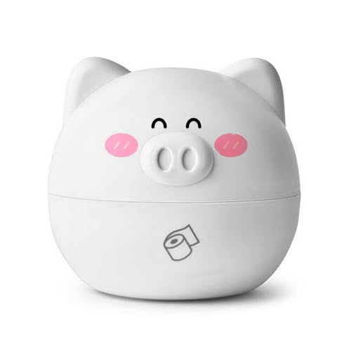 Mtlavish Cute Tissue Box Cover mit einzigartigem kreisförmigen Design und niedlicher Cartoon -Tierform Macht Spaß für Bad -Tischplatten aus PP -Kunststoff ca. 270 00G (Weißes Schwein) von Mtlavishness