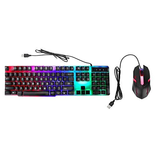 Mtlavish Gaming Keyboard Mouse Combo Ergonomisches Design mit farbenfrohen Hintergrundbeleuchtung für Heimspielraum für Heimspiele und Büro 104 Tasten USB Kabel -ABS -Material 5 Mtlavish Gaming Keyboard Mouse Combo Ergonomisches Design mit farbenfrohen Hintergrundbeleuchtung für Heimspielraum für Heimspiele und Büro 104 Tasten USB Kabel -ABS -Material 5 von Mtlavishness