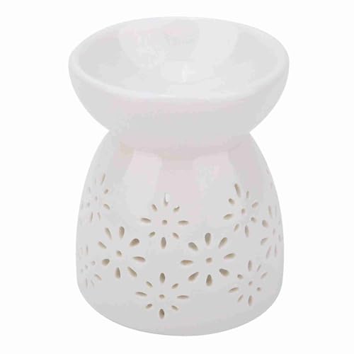 Mtlavish Night Duft Lampe Keramiköl Multiple Anwendungen Zier- und praktischer Desktop -Aromatherapie -Herd für Schlafzimmer Büro Hotel oder Schönheitssalon aus CERA geeignet (Blumenform) von Mtlavishness